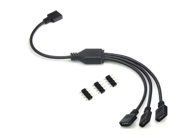 PC Case Fans 4pin LED ARGB Cable Splitter | 1 to 3 LED Fans to one LED controller output
