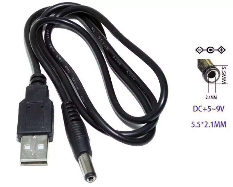 1 Meter 5 volt USB to DC Power Cable
