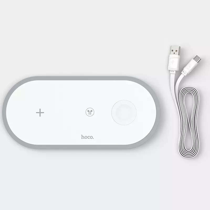Hoco 3-in-1 Wireless Fast Charger | Smartphone, Earbuds, Smart Watch | CW24