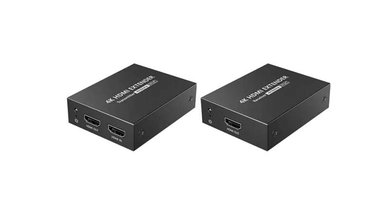 50 Meter 4K 60Hz HDR POC HDMI Extender over CAT6 Cable | Zero Latency with HDMI Passthrough & Inf...