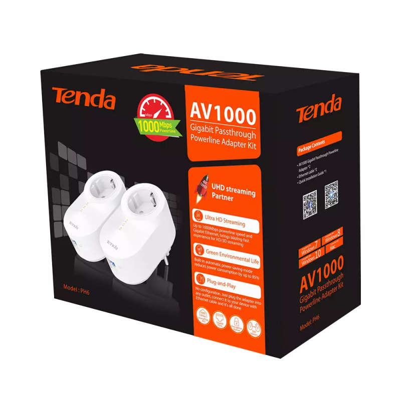 Gigabit Network over Powerline Kit | Network over Power Complete Set | Tenda PH6