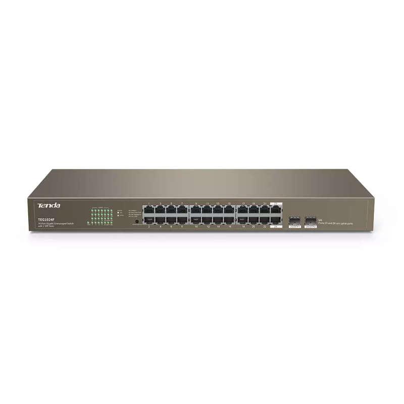 24 Port Gigabit Unmanaged Network Switch with 2x SFP Slots | TEG1024F