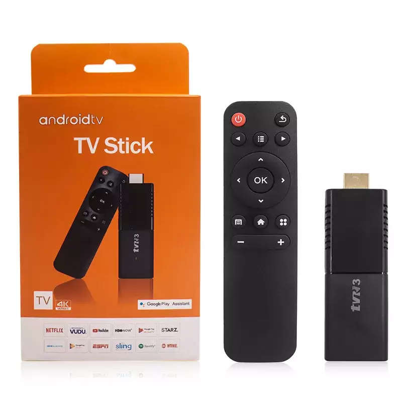 4K UltraHD Android TV TVR3 Stick | Google Certified Media Player with Bluetooth Remote | Play Sto...