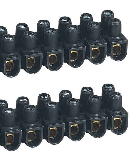 6-Way 2-Pack Connector Strip 30 Amp | 4.5mm Hole Diameter |Chocolate Block Connector