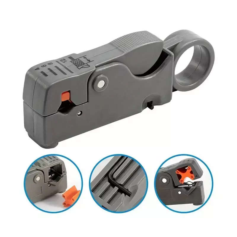 Coaxial Wire stripper with Hex Tool including stripping of LMR195 / RG58 / RG6u / RG59 / 62 / 6 /...
