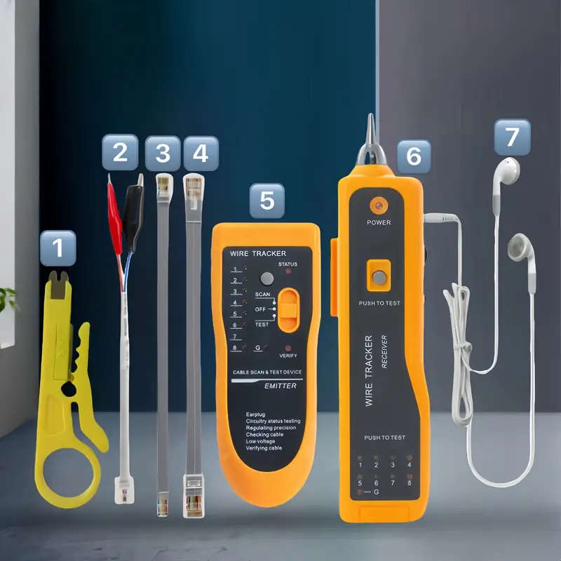 2-in-1 Wire Tracker and Network RJ45 / RJ11 Tester | Tone & Probe