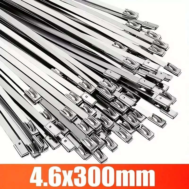20 Pack Heavy Duty Stainless Steel Cable Ties | Up to 80Kg Tension Strength per cable tie