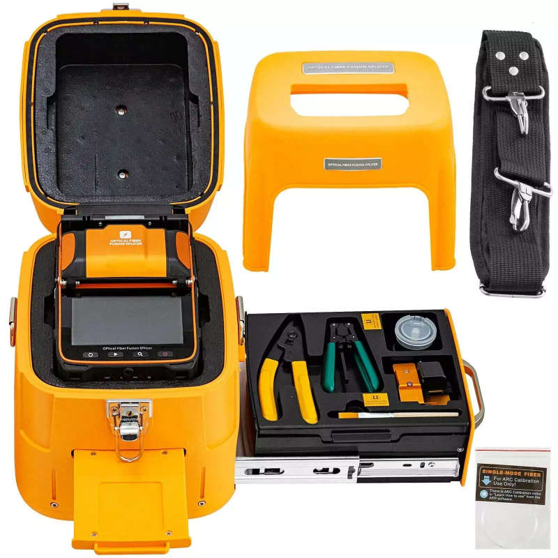 Fiber Fusion Splicer | AI-9 Splice Machine | 6 Motors | Power Meter VFL | Rechargeable Lithium Ba...