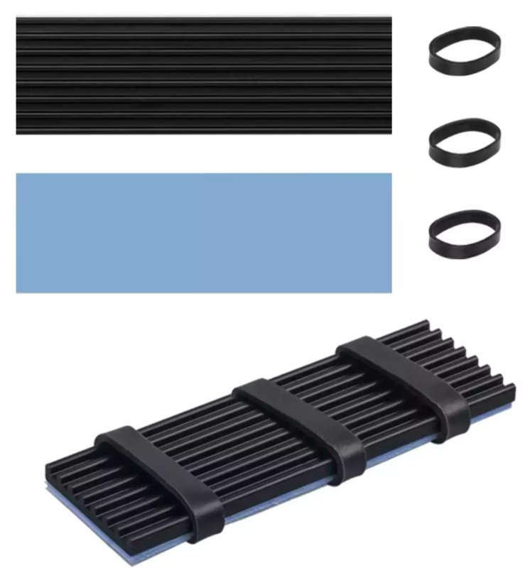 M.2 SSD Heatsink + Thermal Pad | 2280 Size M.2 | High Performance, Low Profile 70mm X 22mm X 3mm ...