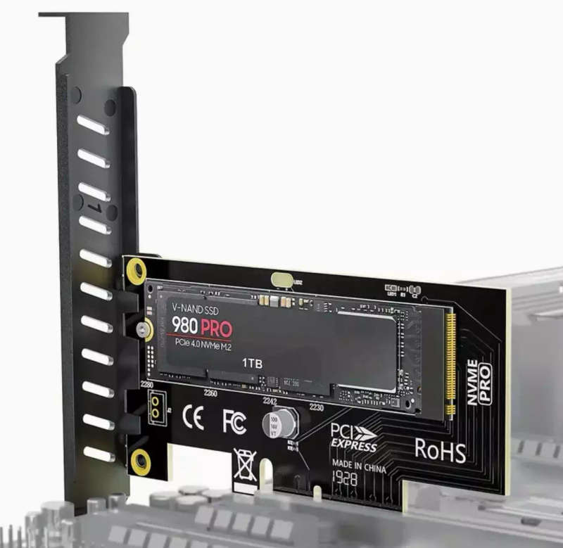 M-Key M.2 NVME to PCIE 4x Adapter Card for M.2 Solid State Drive | M.2 SSD GEN 1 - GEN5 Supported