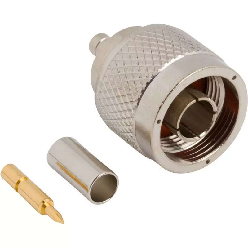 Male N-Type Crimp-on Adapter for LMR195, RG58 or RG142 Coaxial Cable