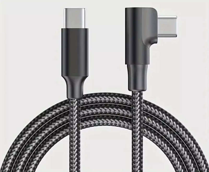 2 Meter 90 Degree USB C to USB C Super Fast Charging Cable | 60 Watt Max Power | Male to Male Con...