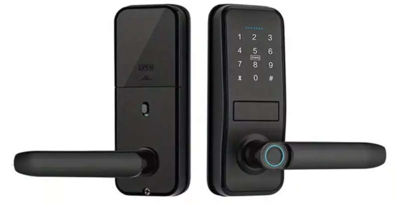 Smart Fingerprint Door Lock Handle with Wifi Control, IC Card and Backup Key | Tuya App