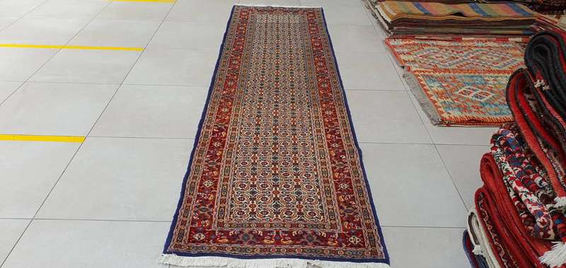 Very Fine Persian Moud Carpet 310cm x 85cm Hand Knotted