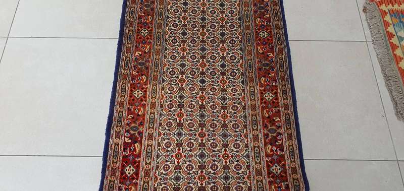 Very Fine Persian Moud Carpet 310cm x 85cm Hand Knotted