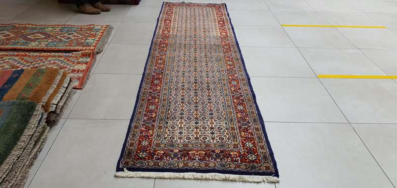 Very Fine Persian Moud Carpet 310cm x 85cm Hand Knotted