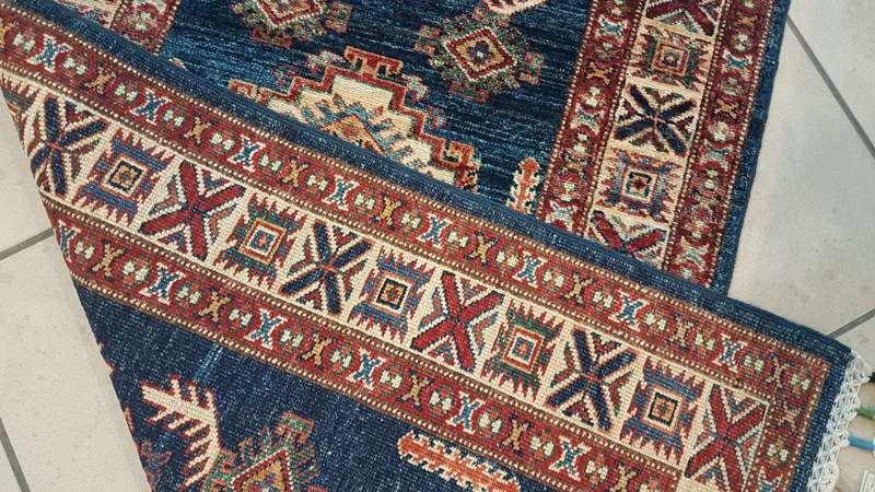 Fine Afghan Kazak Ariana Carpet 306cm x 76cm Hand Knotted