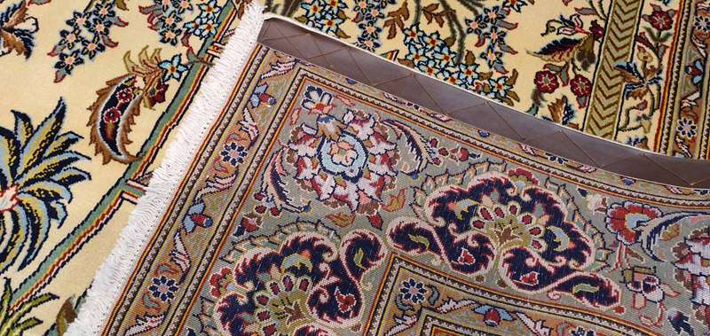 Very Fine Persian Kashan Carpet Wool&Silk 225cm x 143cm Hand knotted