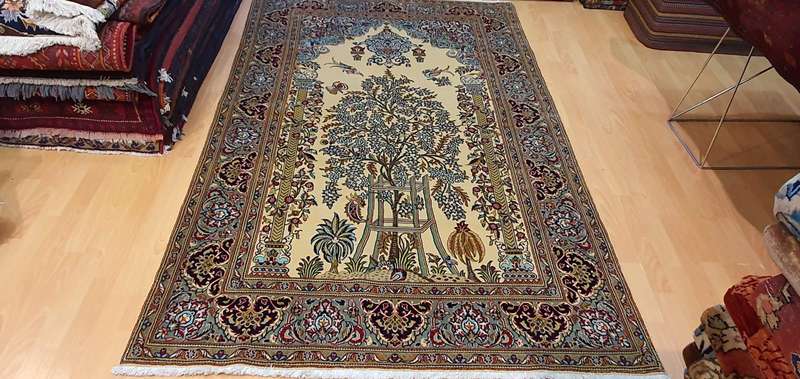 Very Fine Persian Kashan Carpet Wool&Silk 225cm x 143cm Hand knotted
