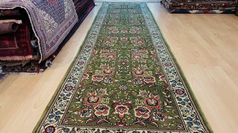 Persian Qum Carpet 277cm x 72cm Hand knotted