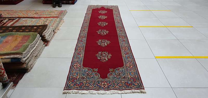 Persian Kerman Carpet 363cm x 92cm - Hand Knotted