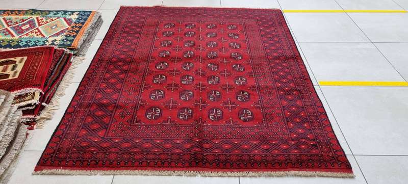 Red Afghan Turkaman 200cm x 150cm Hand Knotted