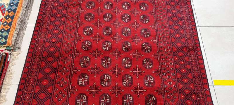 Red Afghan Turkaman 200cm x 150cm Hand Knotted