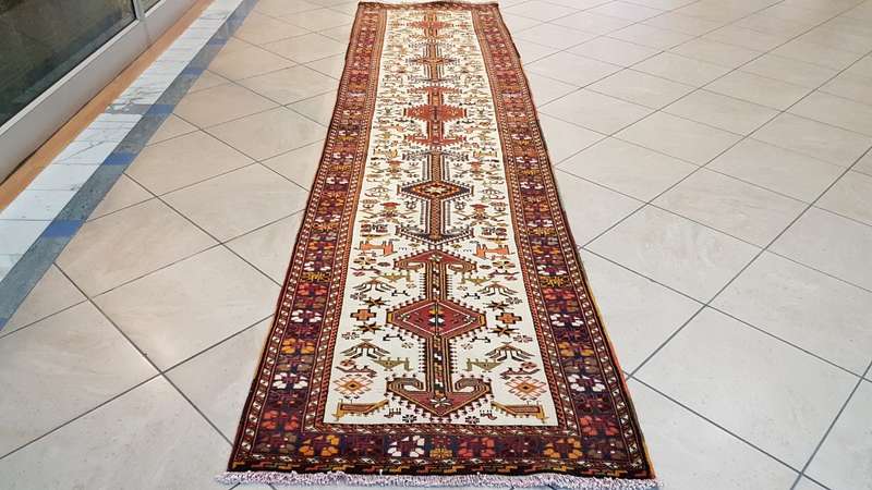 Persian Kurdi Carpet 382cm x 94cm Hand Knotted