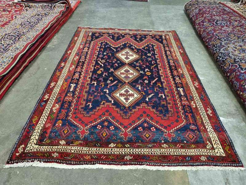 Very Fine Persian Afshar Carpet 228cm x 156cm Hand Knotted