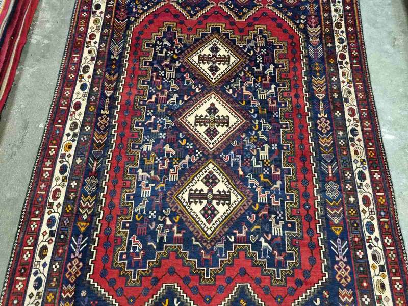 Very Fine Persian Afshar Carpet 218cm x 164cm Hand Knotted