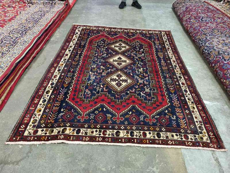 Very Fine Persian Afshar Carpet 218cm x 164cm Hand Knotted