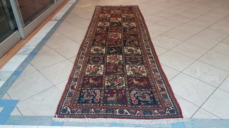 Fine Persian Bakhtiary Carpet 380cm x 110cm Hand Knotted
