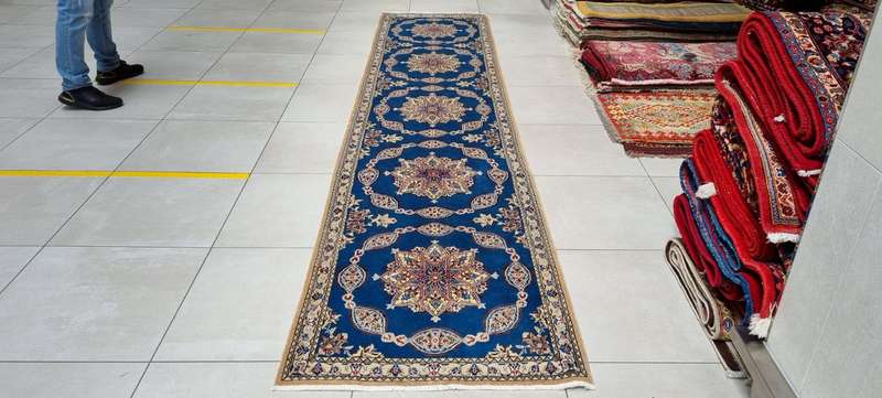 Persian Nain Carpet 446cm x 90cm Hand Knotted