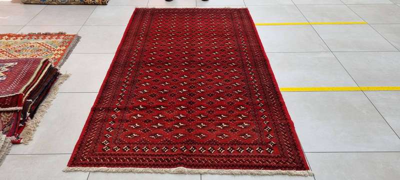 Persian Turkman Carpet 243cm x 132cm Hand Knotted