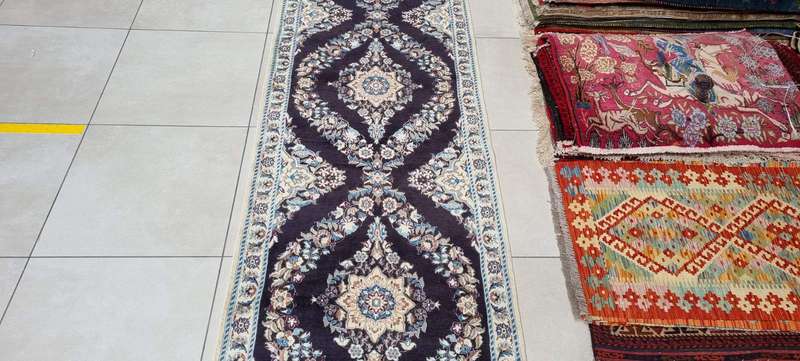 Persian Nain Carpet 424cm x 92cm Hand Knotted
