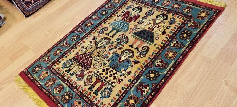 Very Fine Persian Khorasan Carpet 90cm x 66cm Hand Knotted