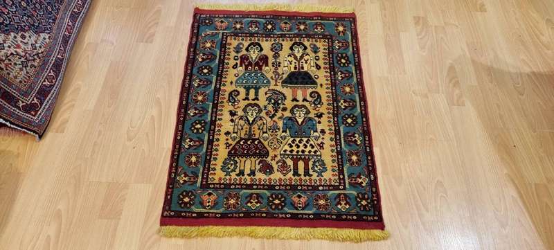 Very Fine Persian Khorasan Carpet 90cm x 66cm Hand Knotted