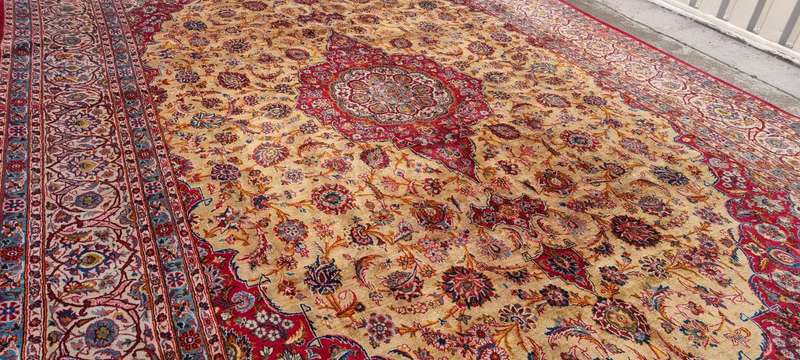 Incredibly High Quality Persian Keshan Carpet 417cm x 260cm Hand Knotted