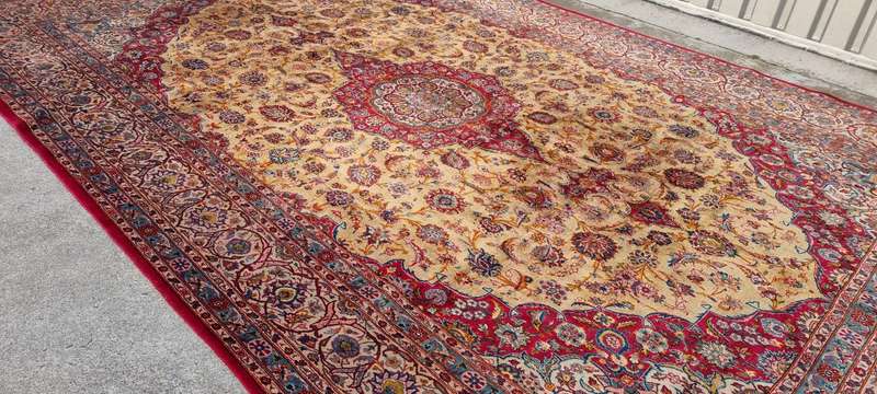 Incredibly High Quality Persian Keshan Carpet 417cm x 260cm Hand Knotted