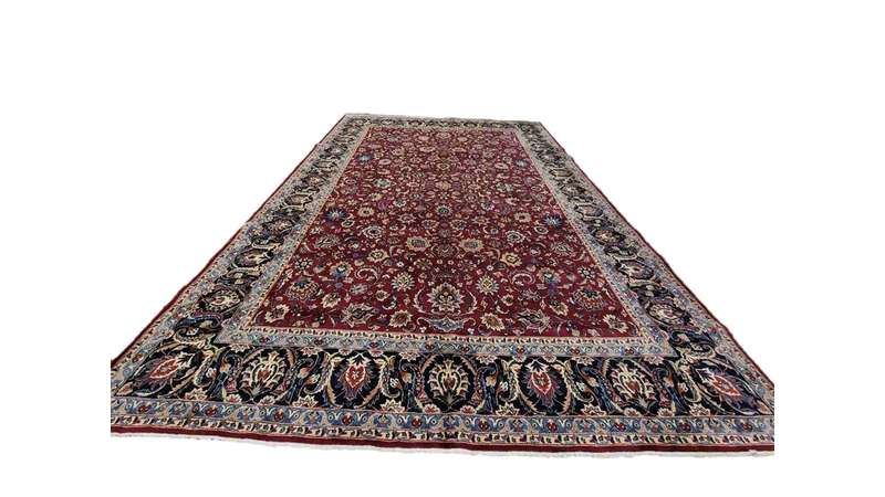 Very Fine Persian Mashhad Carpet - 440cm x 318cm Hand-Knotted