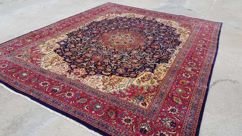 Incredibly High Quality Mashhad Carpet 377cm x 298cm Hand Knotted