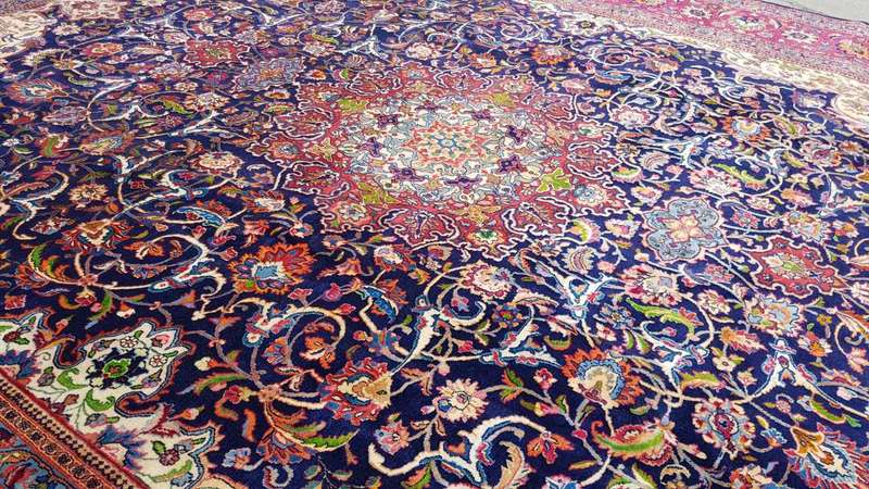 Incredibly High Quality Mashhad Carpet 377cm x 298cm Hand Knotted
