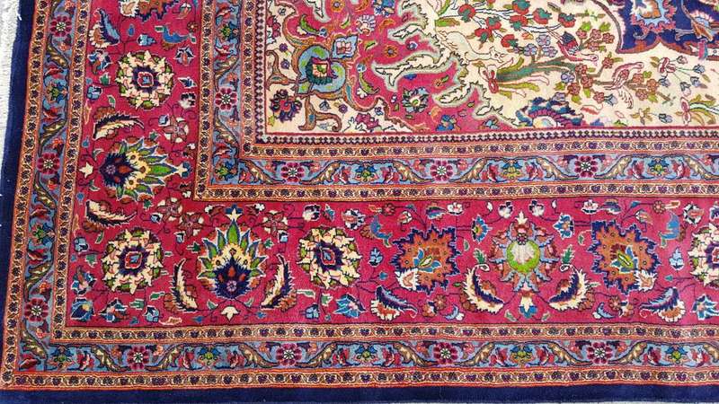 Incredibly High Quality Mashhad Carpet 377cm x 298cm Hand Knotted
