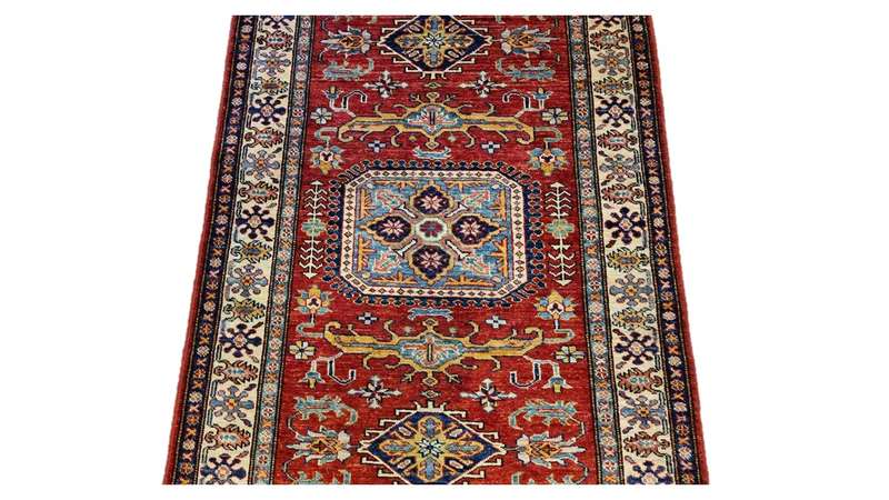 Fine Afghan Kazak Carpet 150cm x 100cm Hand Knotted