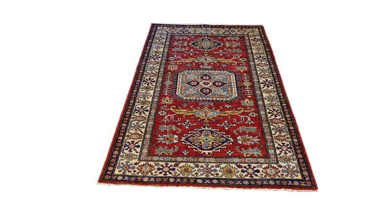 Fine Afghan Kazak Carpet 150cm x 100cm Hand Knotted