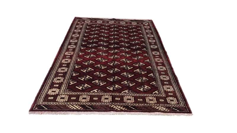Persian Turkaman Carpet 203cm x 136cm Hand Knotted