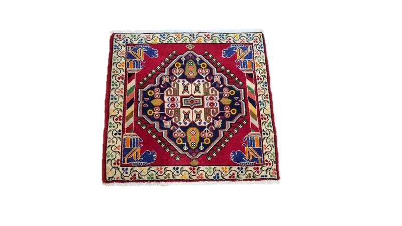 Very Fine Persian Qashqai Carpet 60cm x 60cm Hand Knotted