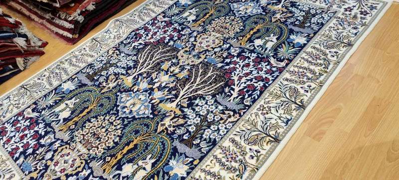 Very Fine Persian Nain Tree of life Carpet 200cm x 130cm Hand Knotted