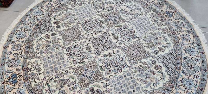 Very Fine Persian Nain Carpet 244cm x 244cm Hand Knotted