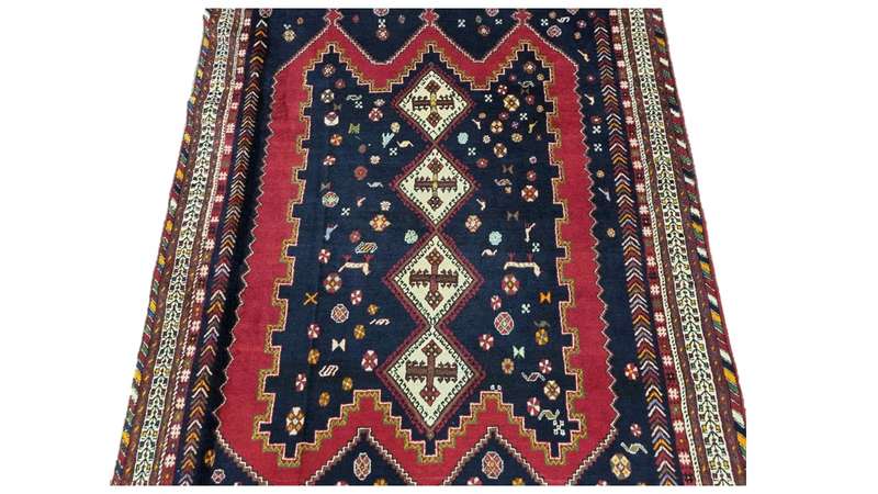 Very Fine Persian Afshar Carpet 212cm x 170cm Hand Knotted